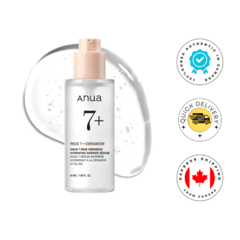 Anua RICE CERAMIDE 7 HYDRATING BARRIER SERUM, Brightening, Hydrating Serum for Face, Rice, Hyaluronic Acid, Niacinamide, Fragrance-free, Non comodogenic, Glass Skin, Korean Skin Care, 1.69fl.oz (50ml)